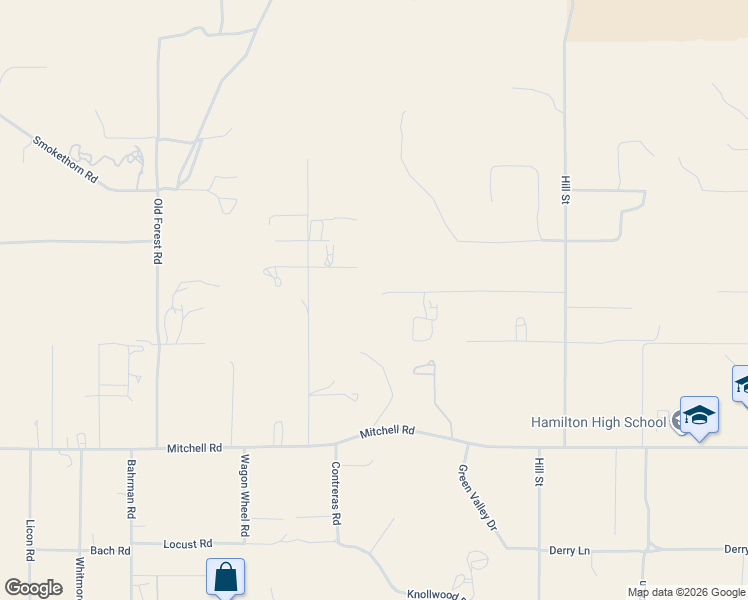 map of restaurants, bars, coffee shops, grocery stores, and more near 56515 Dickson Way in Anza