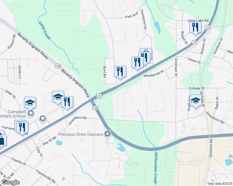 map of restaurants, bars, coffee shops, grocery stores, and more near 3540 Brookstone Way in Union City