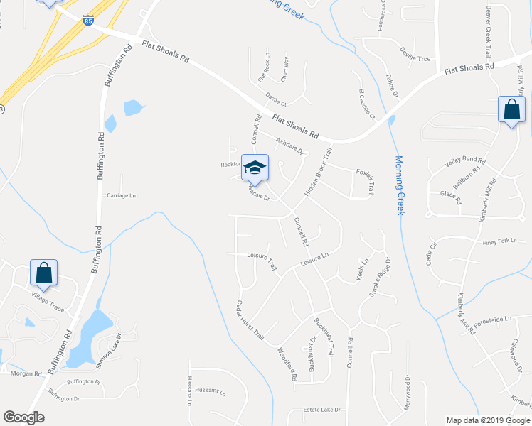 map of restaurants, bars, coffee shops, grocery stores, and more near 6660 Hidden Brook Trail in College Park