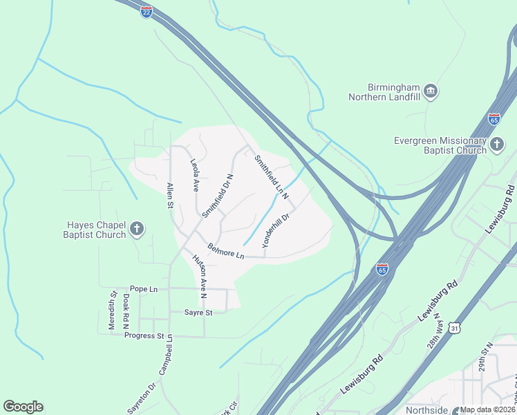 map of restaurants, bars, coffee shops, grocery stores, and more near 4830 Marigold Avenue in Birmingham
