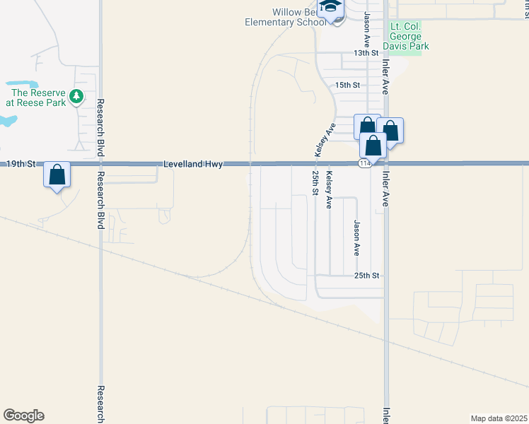 map of restaurants, bars, coffee shops, grocery stores, and more near 9055-9197 Levelland Highway in Lubbock