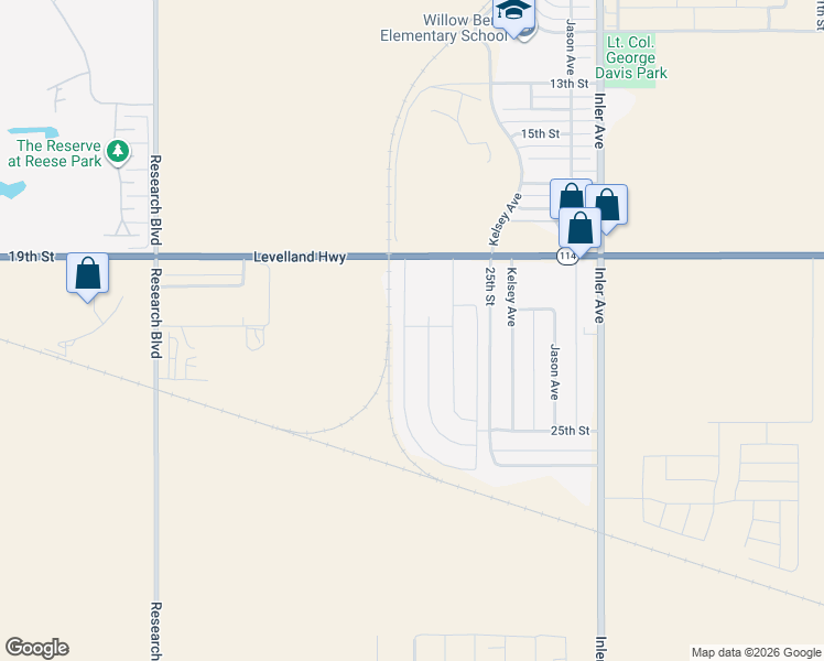 map of restaurants, bars, coffee shops, grocery stores, and more near 9055-9197 Levelland Highway in Lubbock