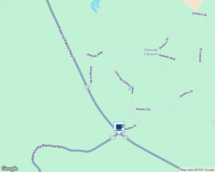 map of restaurants, bars, coffee shops, grocery stores, and more near 61390 California 74 in Mountain Center