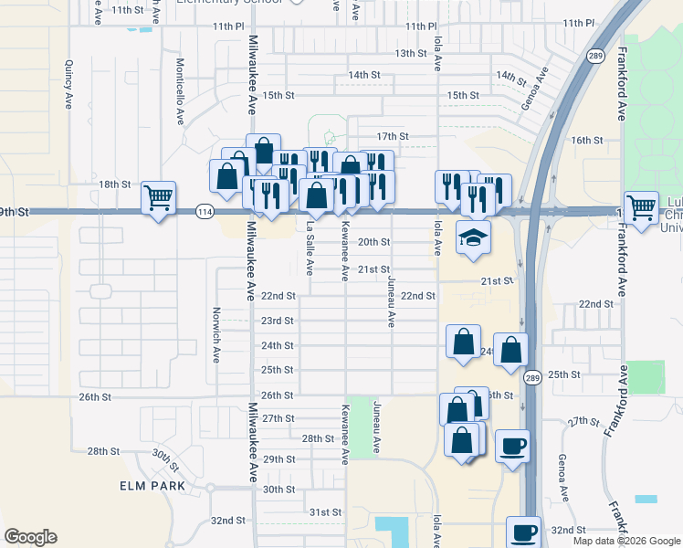 map of restaurants, bars, coffee shops, grocery stores, and more near 6304 21st Street in Lubbock