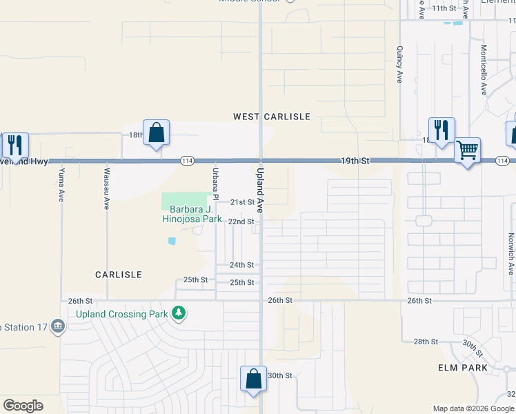 map of restaurants, bars, coffee shops, grocery stores, and more near 2008 Upland Avenue in Lubbock