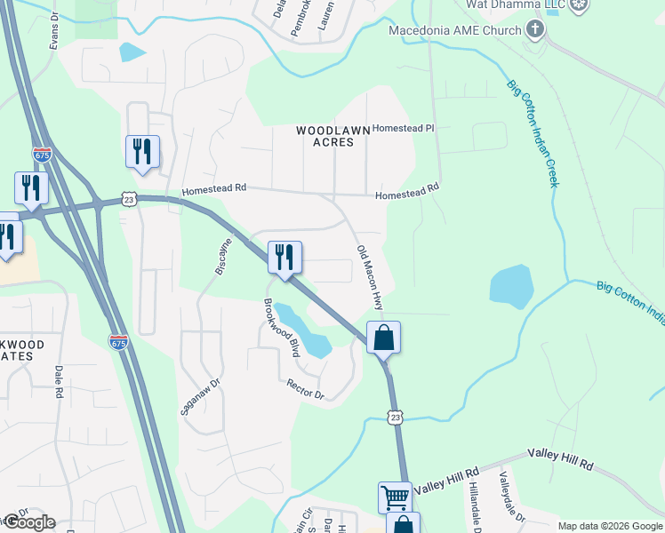 map of restaurants, bars, coffee shops, grocery stores, and more near 3838 Augustine Place in Rex