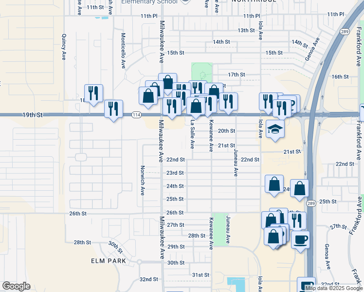 map of restaurants, bars, coffee shops, grocery stores, and more near 2104 La Salle Avenue in Lubbock