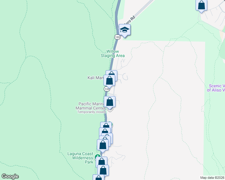 map of restaurants, bars, coffee shops, grocery stores, and more near 20401 Sun Valley Drive in Laguna Beach