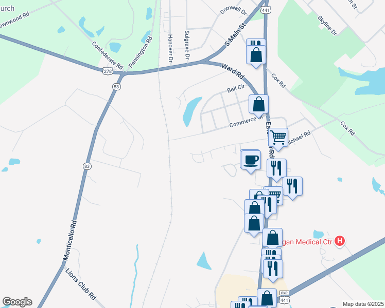 map of restaurants, bars, coffee shops, grocery stores, and more near Micha Way in Madison