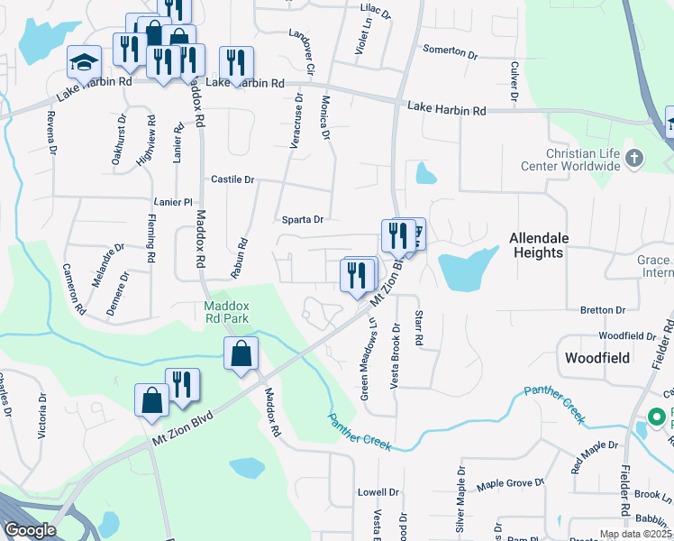map of restaurants, bars, coffee shops, grocery stores, and more near 2617 Terrace Parkway in Morrow