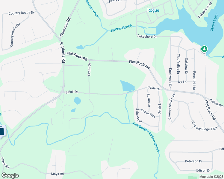 map of restaurants, bars, coffee shops, grocery stores, and more near 235 Belair Drive in Stockbridge