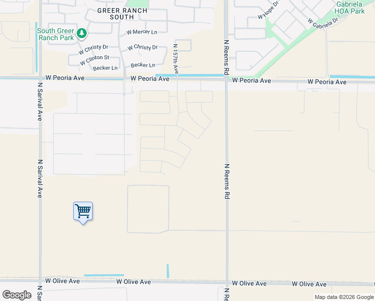 map of restaurants, bars, coffee shops, grocery stores, and more near 15623 West Cheryl Drive in Maricopa County