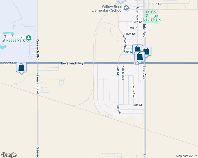 map of restaurants, bars, coffee shops, grocery stores, and more near 9055-9197 Levelland Highway in Lubbock