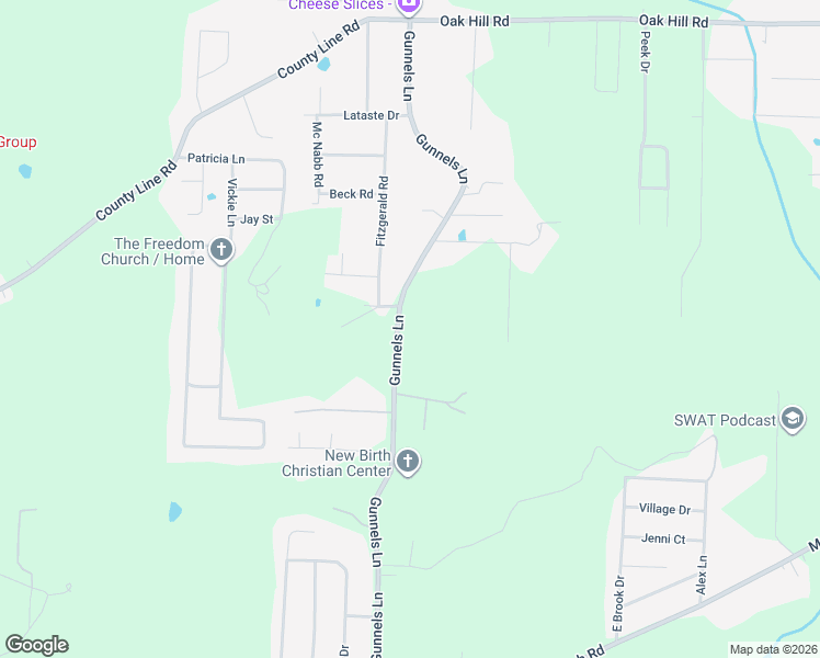 map of restaurants, bars, coffee shops, grocery stores, and more near 2925 Gunnels Lane in Oxford