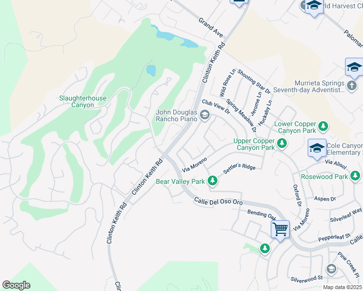 map of restaurants, bars, coffee shops, grocery stores, and more near 23016 Joaquin Ridge Drive in Murrieta