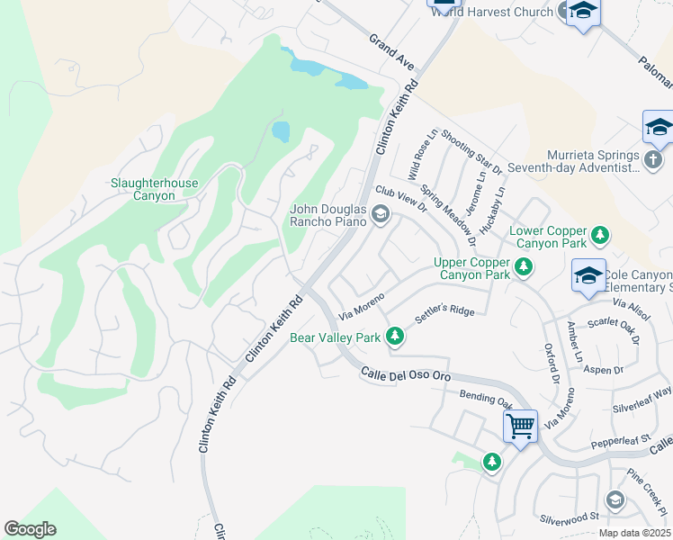 map of restaurants, bars, coffee shops, grocery stores, and more near 23016 Joaquin Ridge Drive in Murrieta