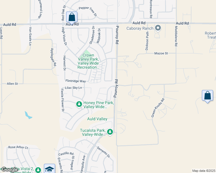 map of restaurants, bars, coffee shops, grocery stores, and more near 31902 Wild Ginger Place in Murrieta