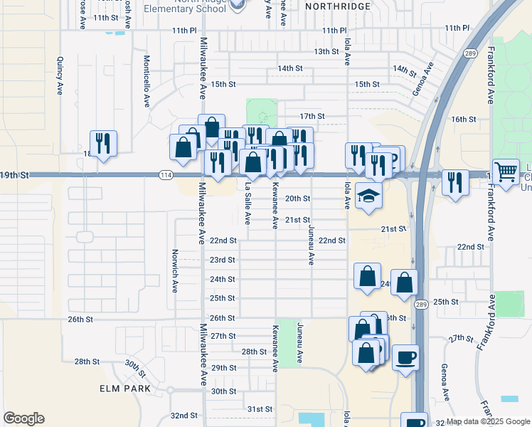 map of restaurants, bars, coffee shops, grocery stores, and more near 6304 21st Street in Lubbock