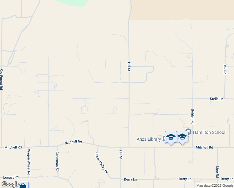 map of restaurants, bars, coffee shops, grocery stores, and more near 56880 Dickson Hills Road in Anza