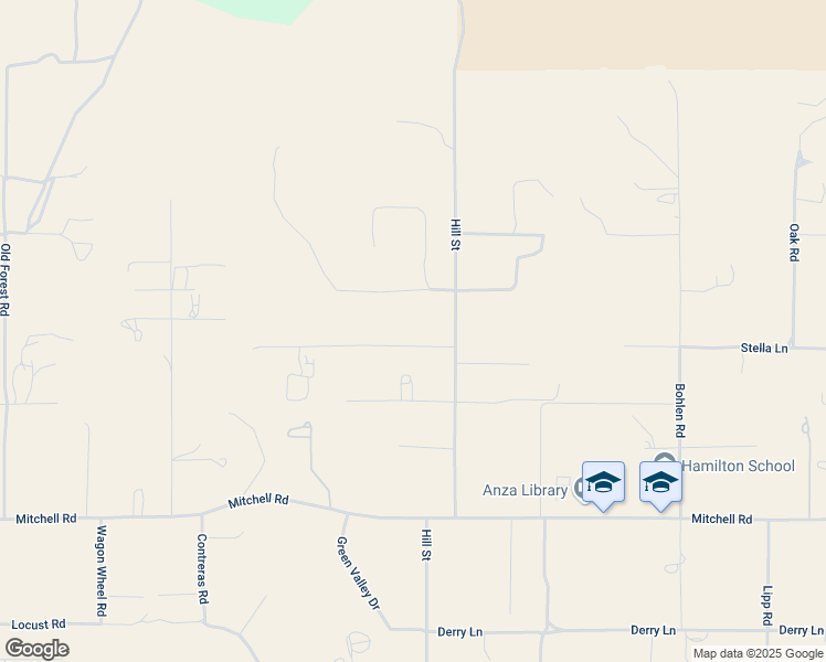 map of restaurants, bars, coffee shops, grocery stores, and more near 56880 Dickson Hills Road in Anza