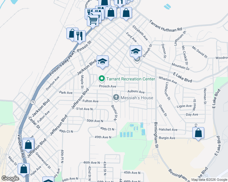 map of restaurants, bars, coffee shops, grocery stores, and more near 1161 Bristol Street in Birmingham
