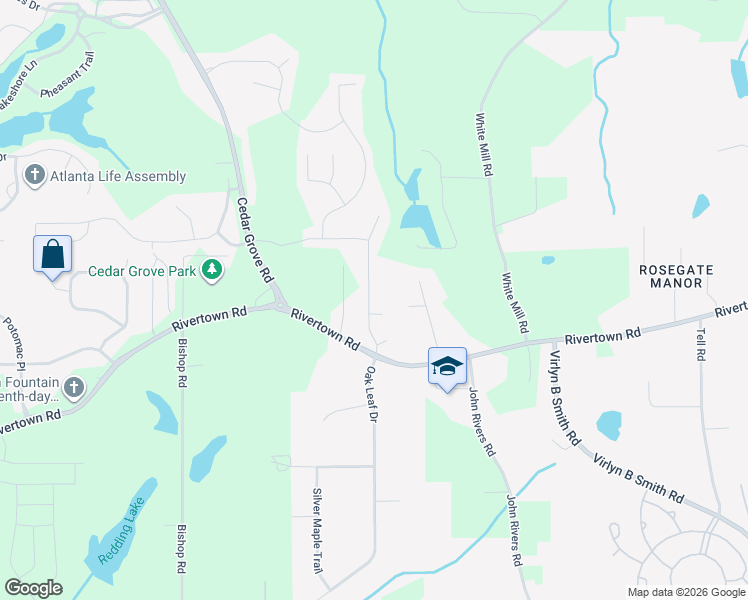 map of restaurants, bars, coffee shops, grocery stores, and more near 6680 Saint Jude Drive in Fairburn