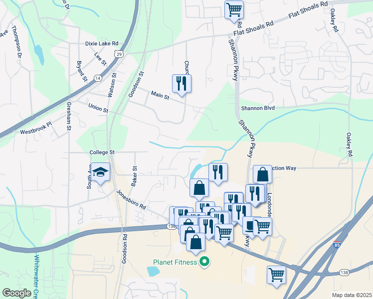 map of restaurants, bars, coffee shops, grocery stores, and more near 3517 Creekview Drive in Union City