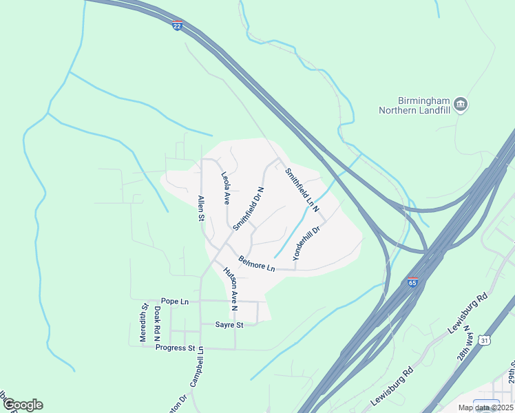 map of restaurants, bars, coffee shops, grocery stores, and more near 4809 Smithfield Drive North in Birmingham