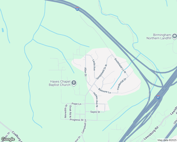 map of restaurants, bars, coffee shops, grocery stores, and more near 4741 Allen Street in Birmingham