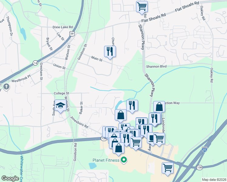 map of restaurants, bars, coffee shops, grocery stores, and more near 3517 Creekview Drive in Union City