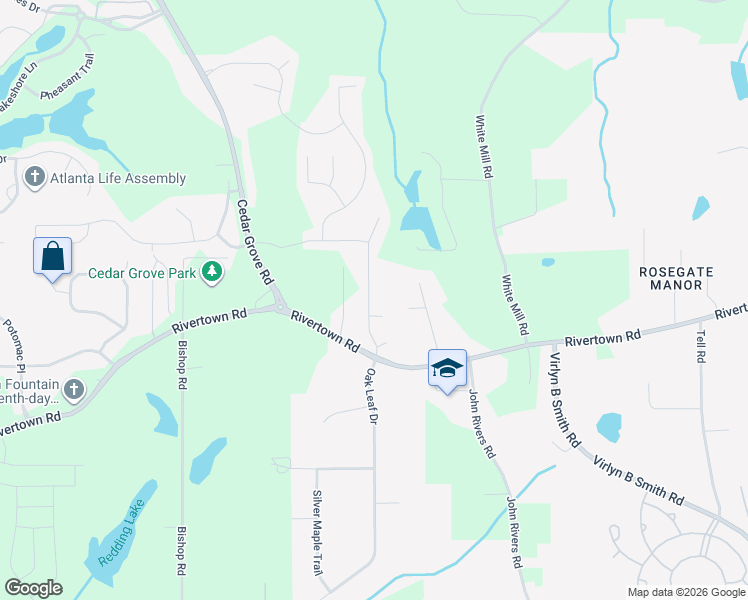 map of restaurants, bars, coffee shops, grocery stores, and more near 6680 Saint Jude Drive in Fairburn