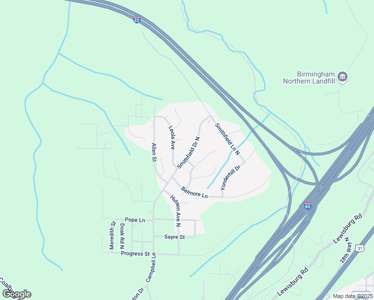 map of restaurants, bars, coffee shops, grocery stores, and more near 4809 North Smithfield Drive in Birmingham