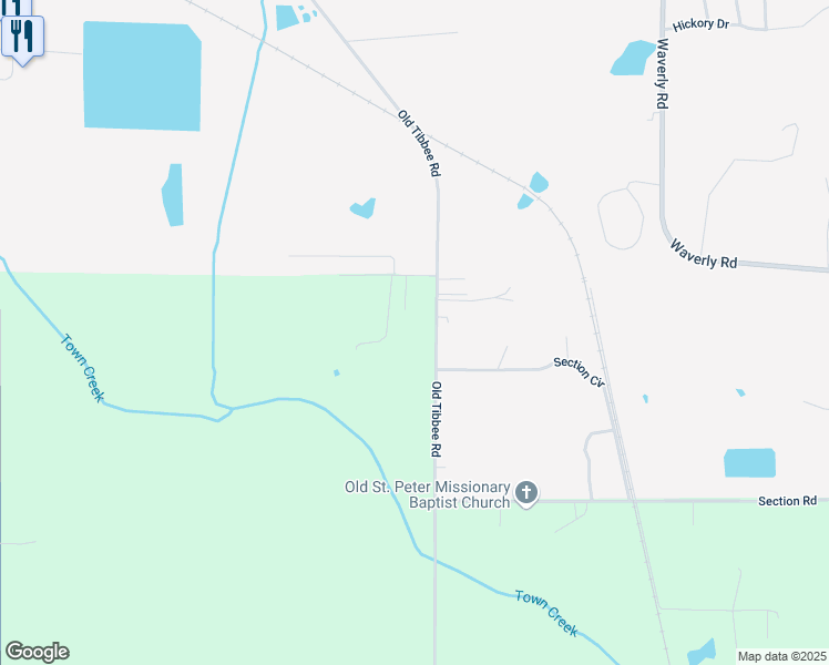 map of restaurants, bars, coffee shops, grocery stores, and more near 2361 Old Tibbee Road in West Point
