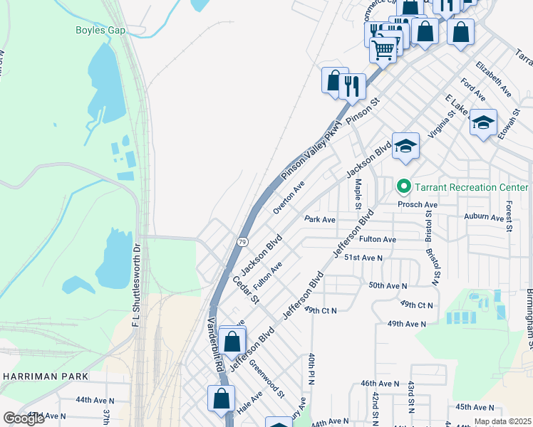 map of restaurants, bars, coffee shops, grocery stores, and more near 906 Overton Avenue in Birmingham