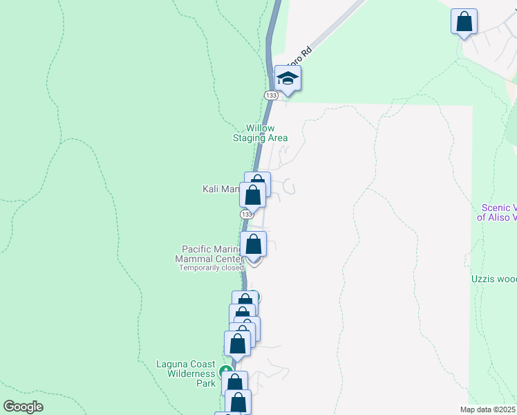 map of restaurants, bars, coffee shops, grocery stores, and more near 20401 Sun Valley Drive in Laguna Beach