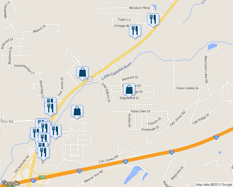 map of restaurants, bars, coffee shops, grocery stores, and more near 4006 Cambridge Dr in Moody