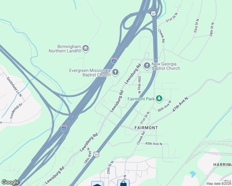 map of restaurants, bars, coffee shops, grocery stores, and more near 2812 51st Avenue North in Birmingham