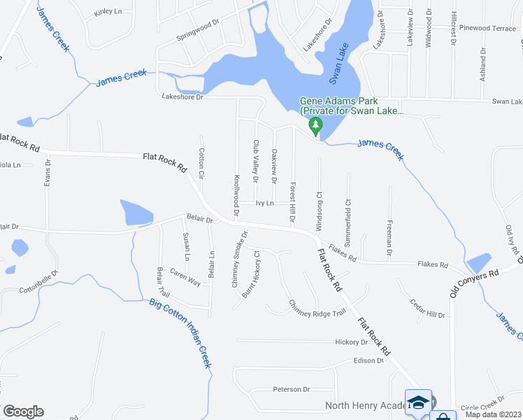 map of restaurants, bars, coffee shops, grocery stores, and more near 517 Ivy Lane in Stockbridge