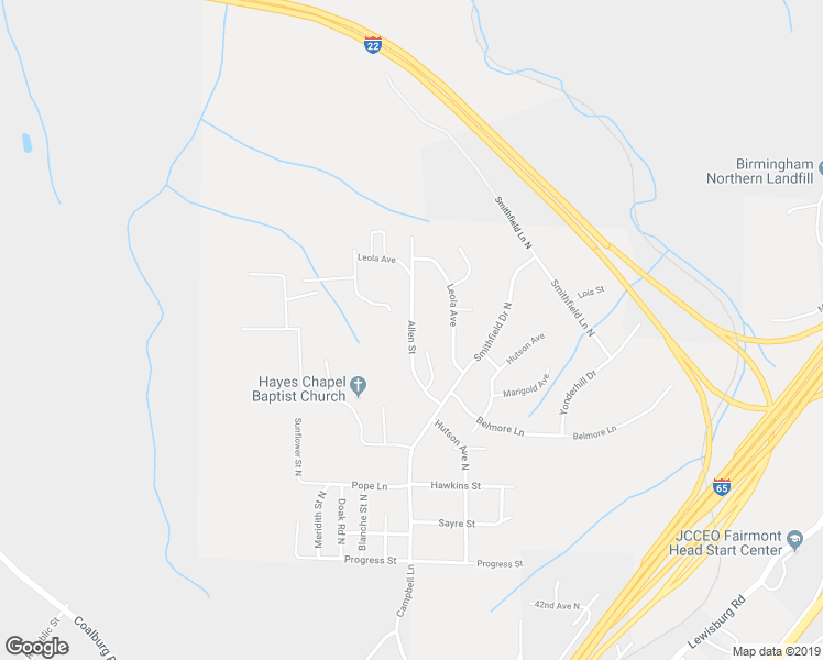 map of restaurants, bars, coffee shops, grocery stores, and more near 4745 Allen Street in Birmingham