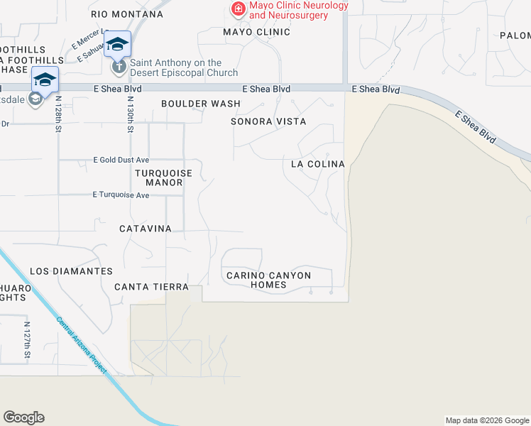 map of restaurants, bars, coffee shops, grocery stores, and more near 13358 East Mountain View Road in Scottsdale