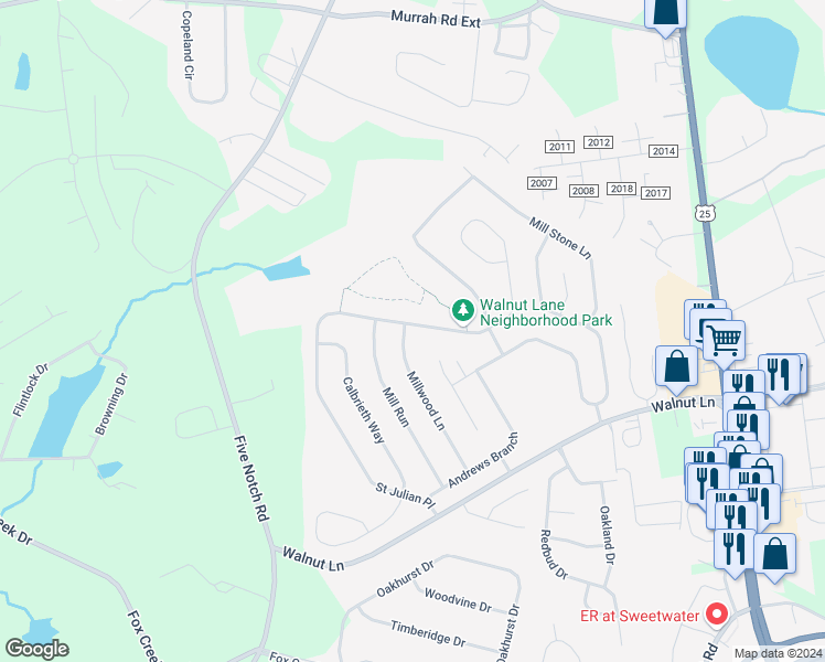map of restaurants, bars, coffee shops, grocery stores, and more near 198 Millwood Ln in North Augusta