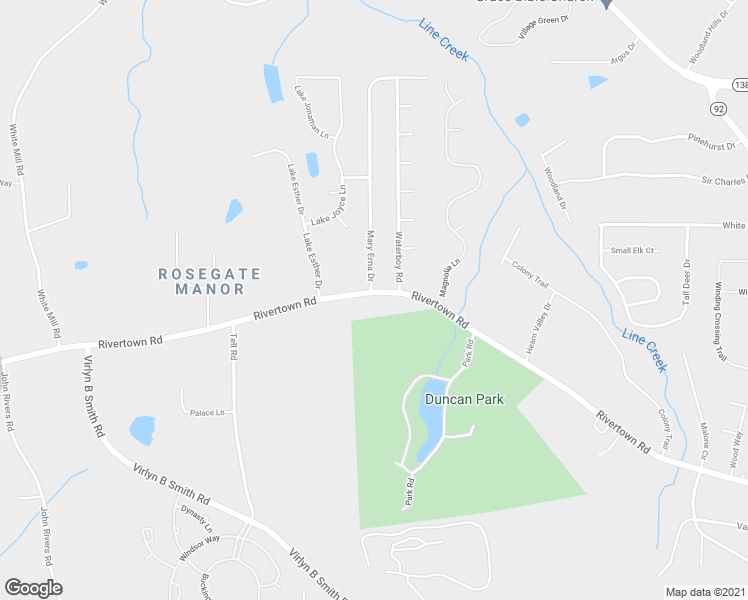 map of restaurants, bars, coffee shops, grocery stores, and more near 6570 RiverTown Road in Fairburn