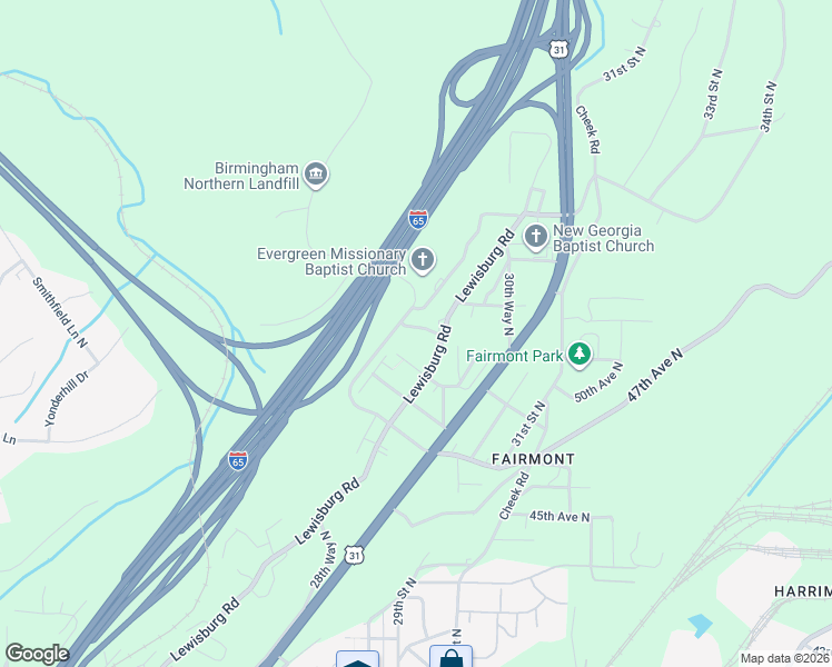 map of restaurants, bars, coffee shops, grocery stores, and more near 2812 51st Avenue North in Birmingham