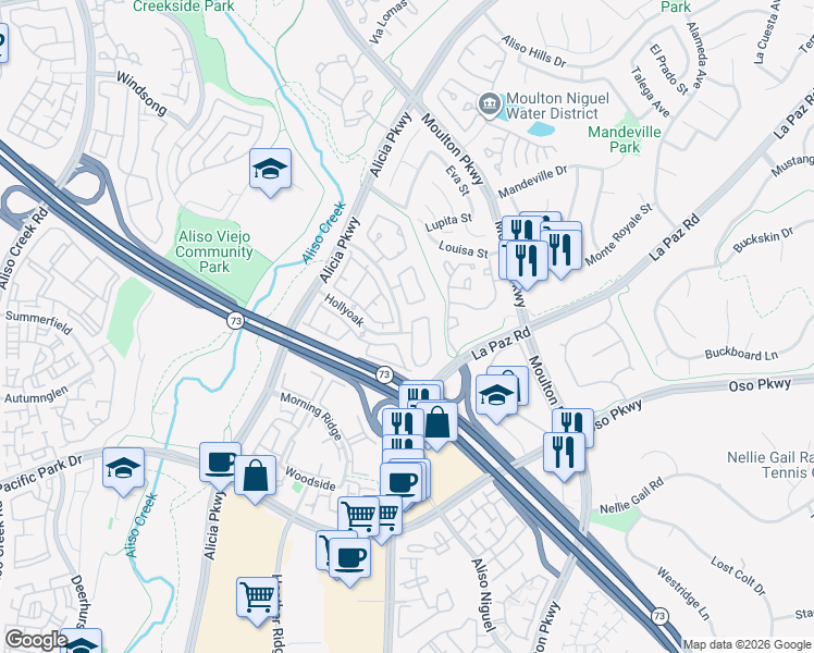 map of restaurants, bars, coffee shops, grocery stores, and more near 3 Primrose in Laguna Hills