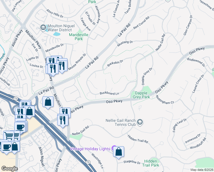 map of restaurants, bars, coffee shops, grocery stores, and more near 26622 Stetson Place in Laguna Hills