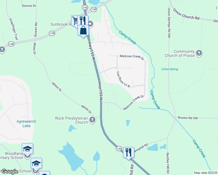 map of restaurants, bars, coffee shops, grocery stores, and more near 324 Mandy Rose Trace in Stockbridge