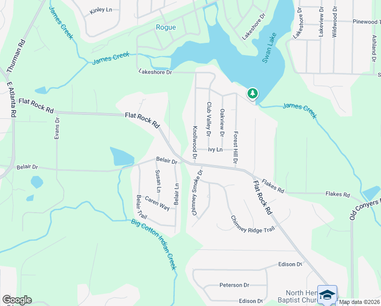 map of restaurants, bars, coffee shops, grocery stores, and more near 561 Knollwood Drive in Stockbridge