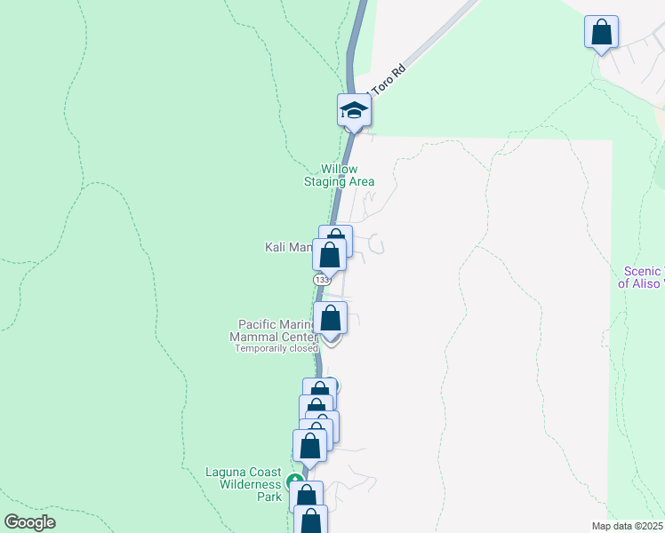 map of restaurants, bars, coffee shops, grocery stores, and more near 20412 Laguna Canyon Road in Laguna Beach