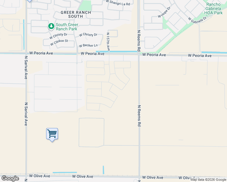 map of restaurants, bars, coffee shops, grocery stores, and more near 15833 West Cheryl Court in Waddell