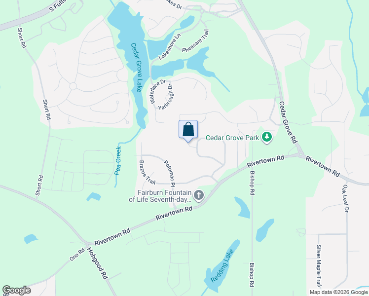 map of restaurants, bars, coffee shops, grocery stores, and more near 220 Hudson Ridge in Fairburn